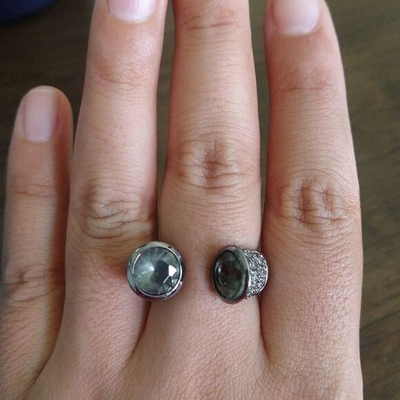 Black CZ Wrap Ring size 8 - Picture 1 of 6